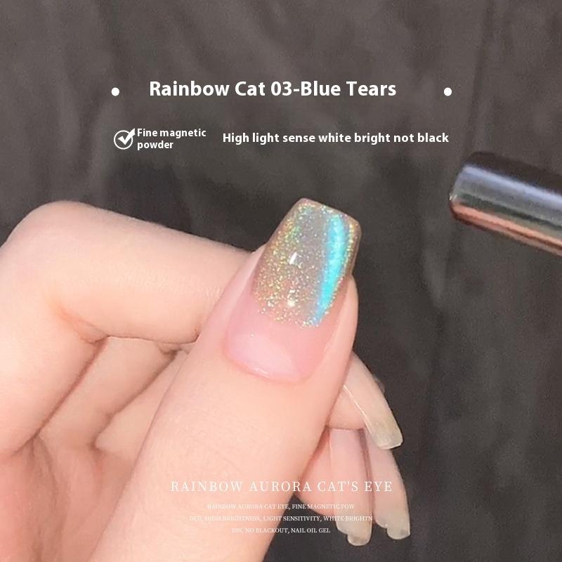 Cat's Eye Nail Polish Glue Burst Colorful Glass Beads Small Light Bulb High Density Spar Nail Polish