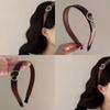 Wide Side Love Heart Hairband Hairband Women Hair Hoop Retro Leather Headband  Daily