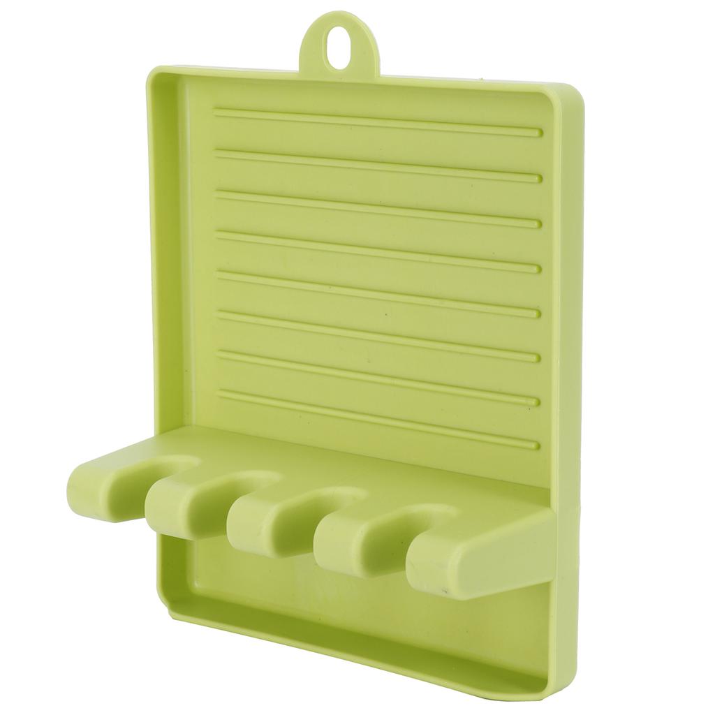 Multifunctional Kitchen Pot Lid Rack Plastic Spatula Storage Holder for Kitchen UtensilsGreen
