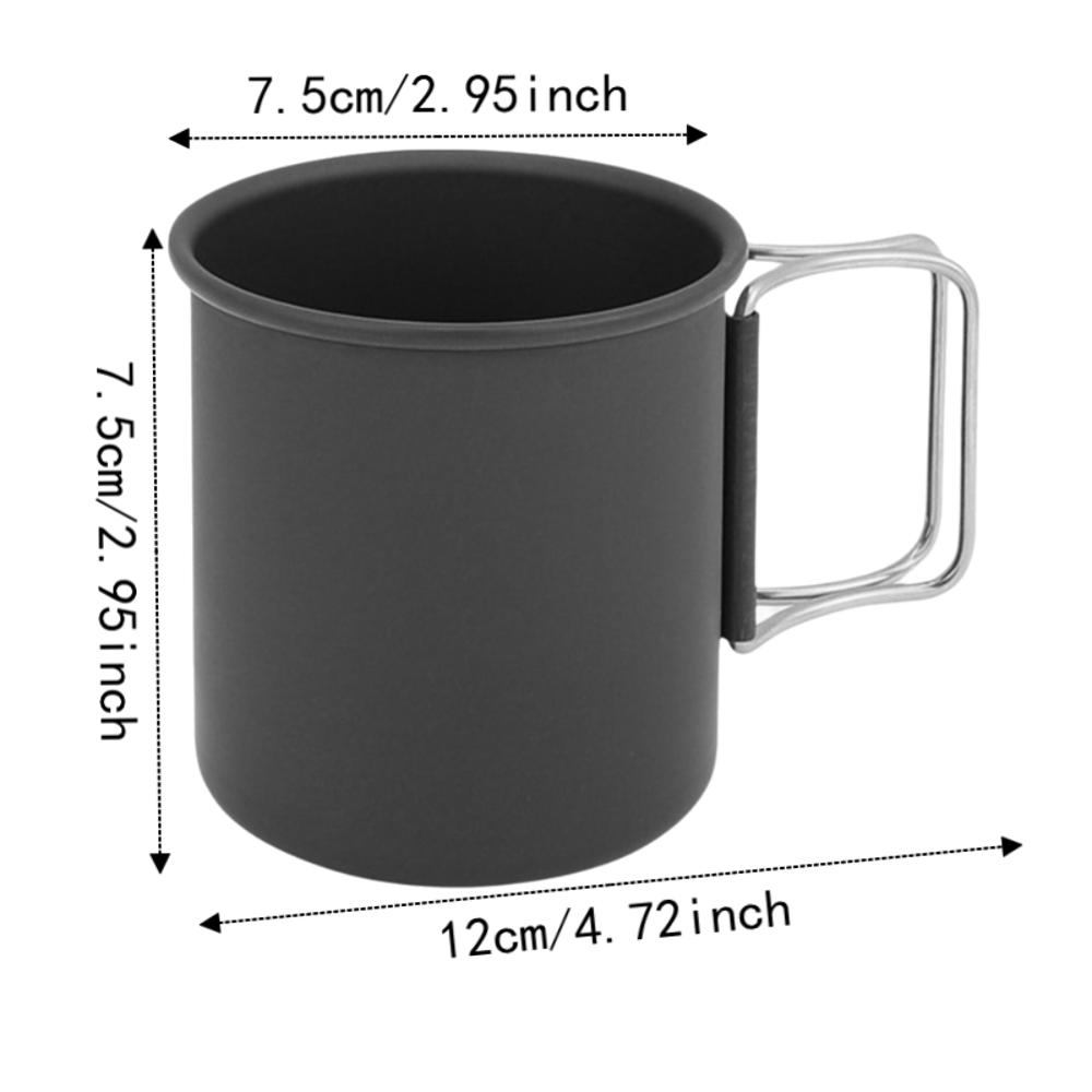 Multifunction Camping Mug Black Travel Cup Durable Portable Mug  Hiking Travel