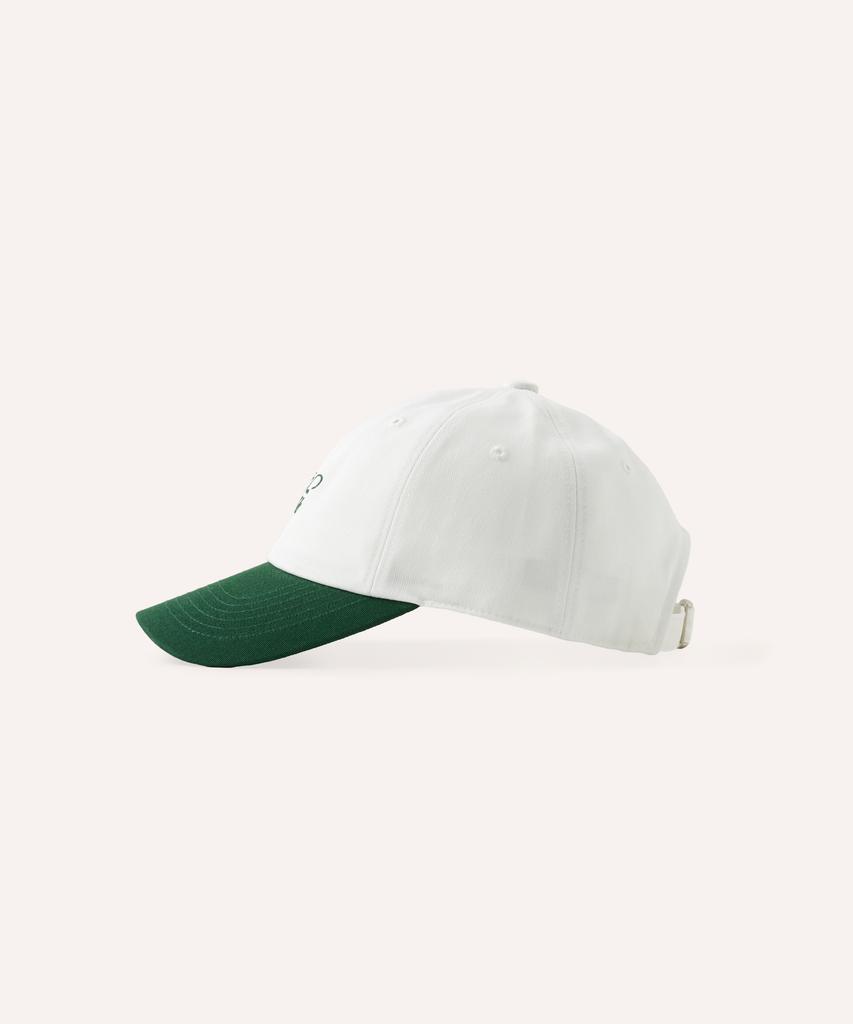 Bibeleude Embroidered Cotton Two-Tone Ball Cap 002 White & Green