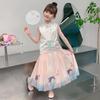 Girls' Summer Floral New Chinese Style Skirt Set
