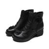 Autumn Winter Flower Women Boots Side Zipper Thick Heel Boots Shoes Woman Ankle Martin Boots