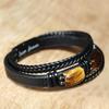 Men Retro Leather Bracelet with Tiger Eye Stone Magnetic Clasp Bracelet Weaving