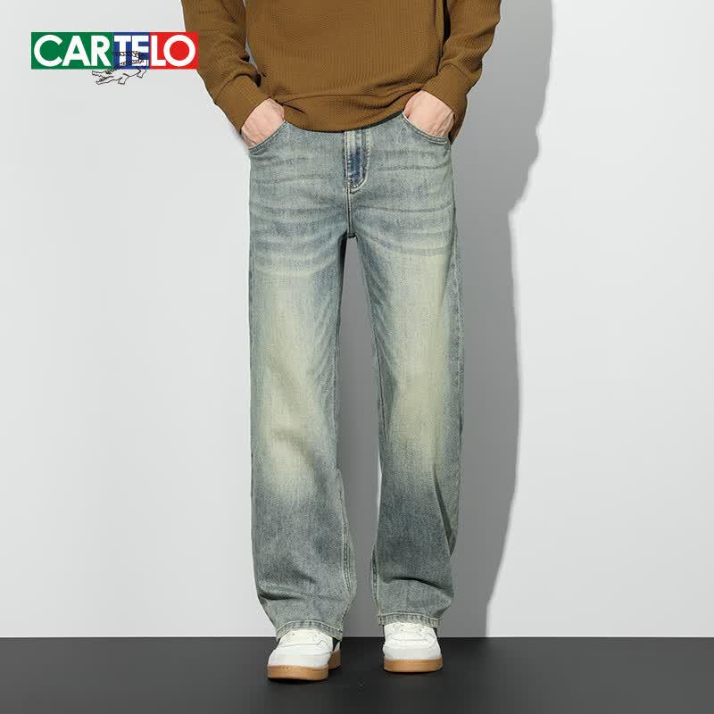 CARTELO Men's Loose Straight Fit Autumn/Winter Jeans