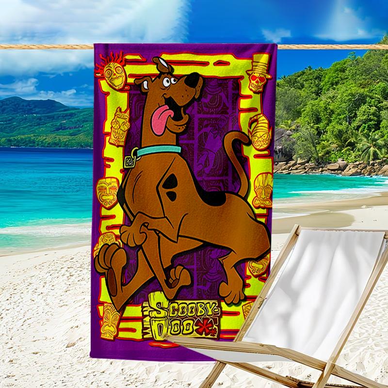 proof beach towel with a Scooby Doo pattern - soft,absorbent,quick-drying,machine washable - perfect for swimming,camping,bathing