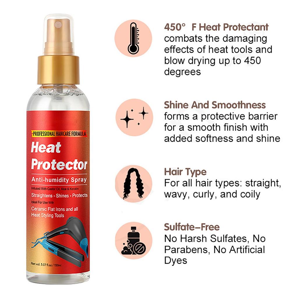 Spray lissant, hydratant et hautement efficace contre la chaleur, unisexe, 150 ml