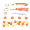 Keychain Lemon Silicone Bead Keyring Key Chain 15mm Silicone Bead Tassel Set for Decoration