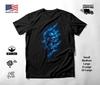 Blue Flame Skull Rising Fire T-Shirt Black Unisex S-2XL