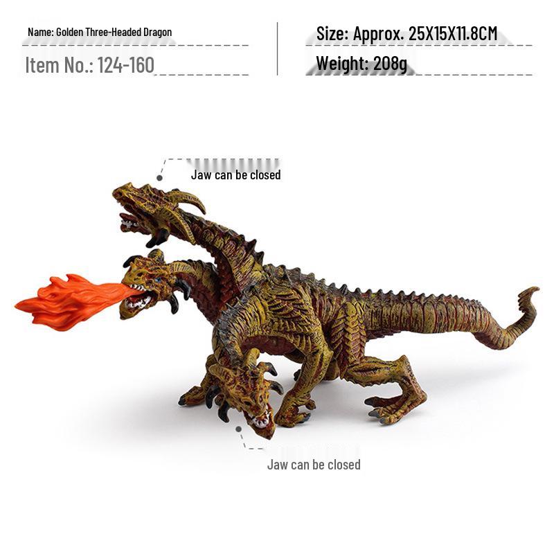 Warcraft Dragon Model Toy: Fire Rock & Stone Dragon, Movable Jaw, Dinosaur Ornament