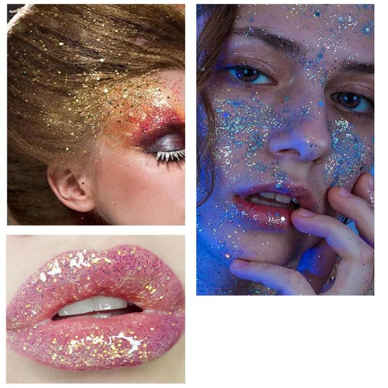 8 Farver Body Glitter Gel Vandtæt Høj Glans Glitter Skinnende Til Krop Ansigt Hår Øjenskygge Festival Fest Cosplay Makeup Kosmetik