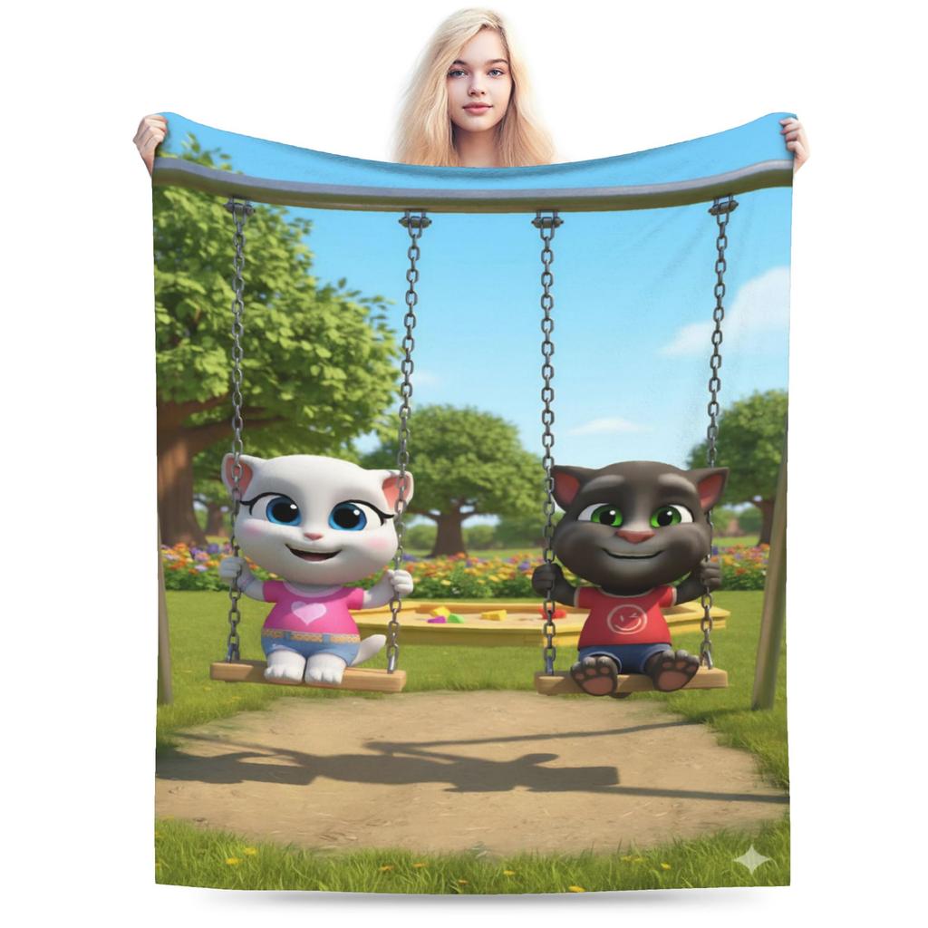 New T-Talking T-Tom And F-Friends Blanket Lightweight Thin Fleece Cozy Throw Blankets Machine Washable