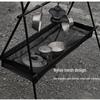 Portable Double-Layer Foldable Storage Rack with Mesh Bag for Outdoor Camping, Self-Driving Tours, Home Use, and Picnics.