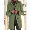 IHUASU Vintage Casual Lattice Print Long Sleeve Polo Neck Jacket for Autumn/Winter