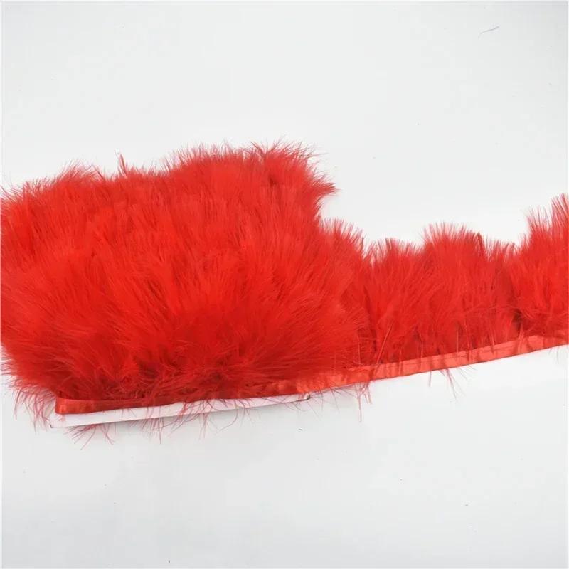 1Meter Marabou Feathers Tassel Fringe Trim Turkey Feather Tape Ribbon Clothes Sewing DIY Clothing Accessories Wedding Decoration