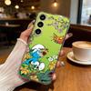 C-Cute and fun S-Smurfs Phone Case For Samsung Galaxy S24 S25 S23 S22 S21 Plus S24 S25 Transparent Cover Case