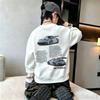 Autumn Winter Kids Crew Neck Sweatshirt Racing Car Graphic Back Print Boys Girls Casual Pullover Tops