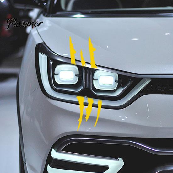 Claw Mark Car Vinyl 2Pcs Decals for Cars, Headlight Sticker, Stripes Waterproof Racing Style Hood Sticker Scratch Decal Sports Cars SUV Pickup