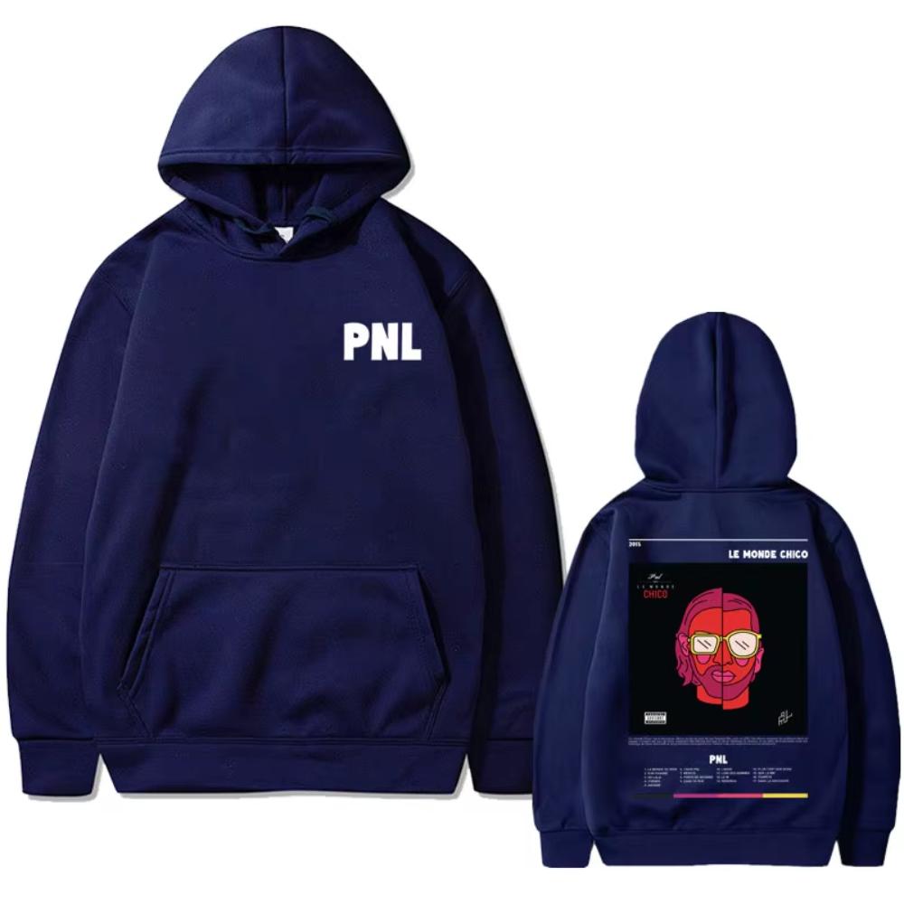 French Rapper PNL Le Monde Chico Album Print Hoodie Men Women Hip Hop Casual Oversized Sweatshirts Hoodies