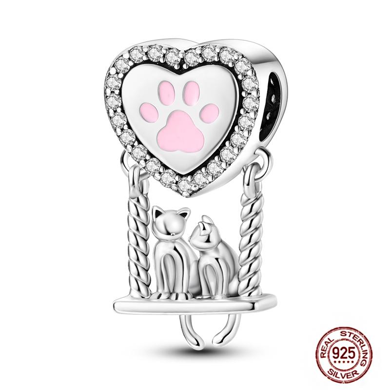 Colorful Heart Murano Glass Flower Travel Pink Charm Bead Components Copper Metal Compatible With Authentic Original Bracelet High Quality Fine