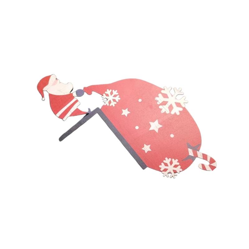 Weihnachts-Türrahmen-Dekoration Holz Weihnachtsmann Ornamente Weihnachtsdekorationen Neujahr 2024 Wand Eckschild Heimparty