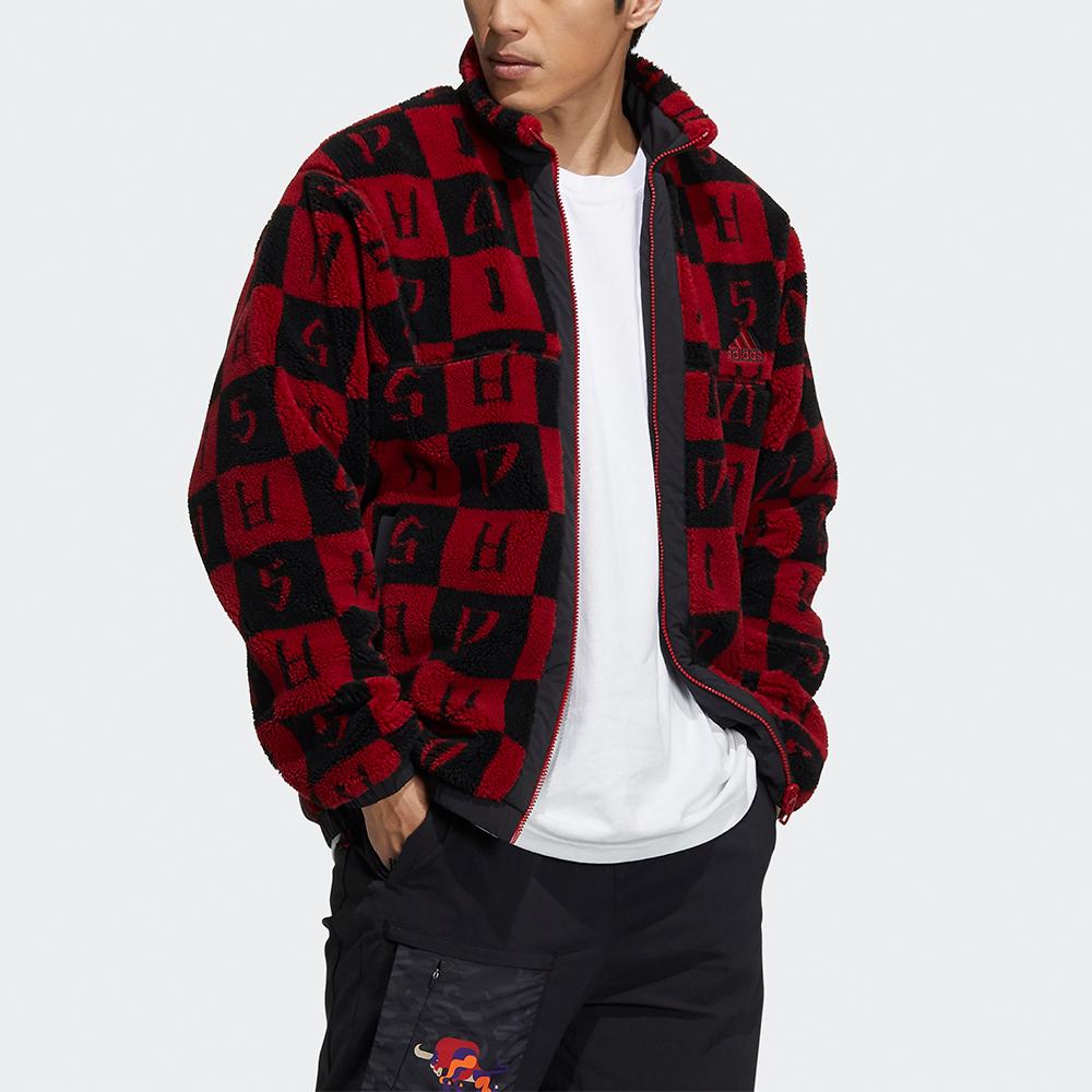 Adidas St Aop Boa Bunda Oboustranná Fleecová Sportovní Stojáček Svrchní Oblečení Pánské Bundy Burgundská H39241