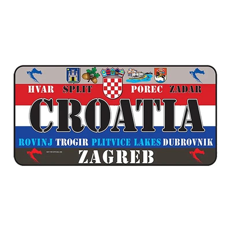 National Flag Metal Tin Sign Vintage Poster France Spain USA License Plate for Bar Home Restaurant Wall Decor 15x30cm