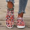 Casual Single Shoes Lace-up Graffiti Shoes Halloween Pumpkin Skull Casual Shoes