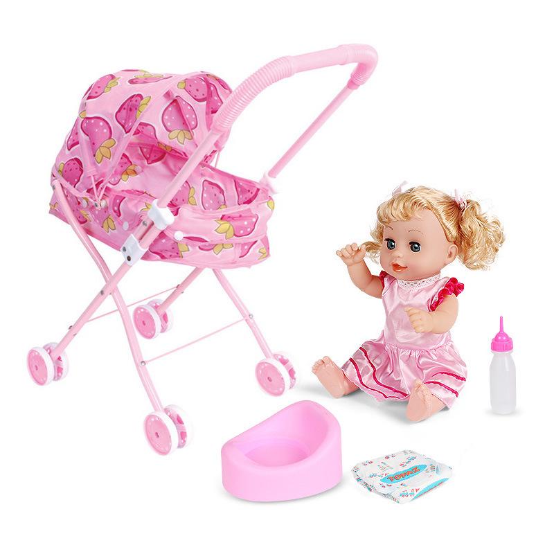 Girls' Playhouse with Doll and Toy Stroller Set