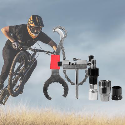 Wrench Cassette Bracket Extractor Sets High Precision Crank Puller 9-in-1 MTB Road Bike Repair Tools for 8/9/10 Speed Bike Chain
