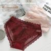 Lady Summer Sexy Lace Lace Bow Mesh Yarn Transparent Seamless Triangle Briefs