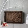 Tree of Life Hand Carved Wooden Breakfast Serving Tray with Handle for Tea Snack Dessert Kitchen Dining Serve Ware Accessories