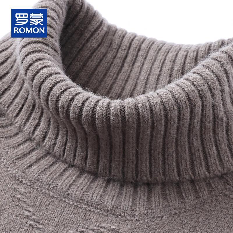 ROMON Men's 100% Pure Wool Turtleneck Sweater