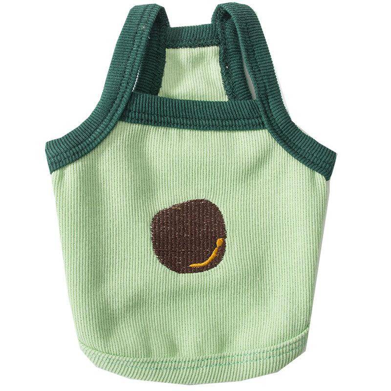Dog Clothes Summer Thin Embroidered Avocado Sling Small and Medium Bigbear Puppy Cat Vest Pet Clothes
