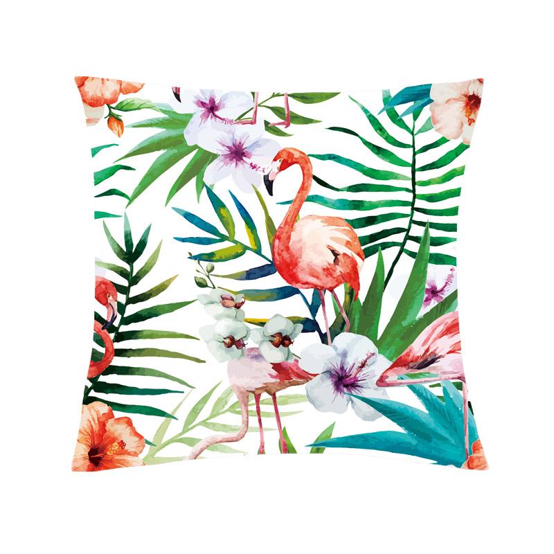 Tropical Plant Cushion Cover Polyester Green Leaf Decorative Pillow Cover Throw Pillow Cover Home Cushion Cover
