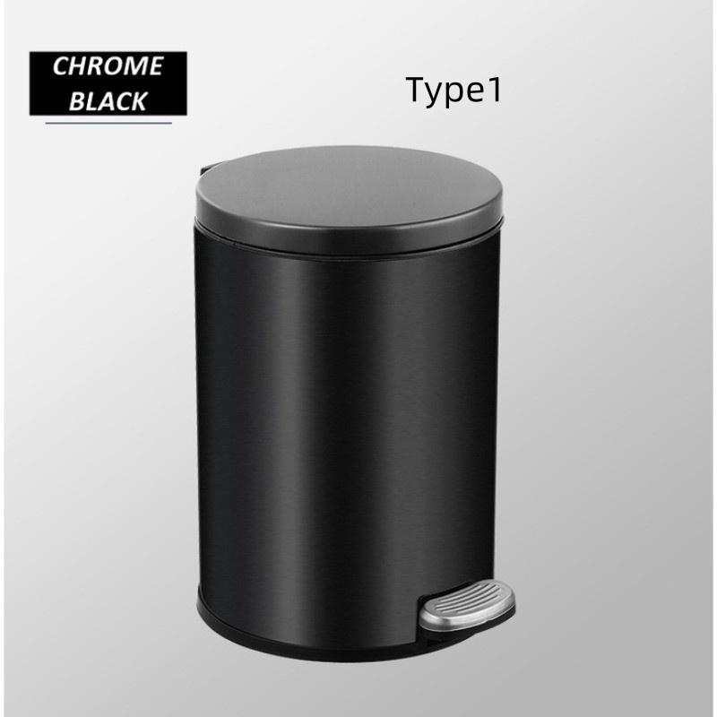 6L/8L/12L Household Large Capacity Rubbish Bin Auto Soft Close Stainless Steel Dustbin Minimalist Design Trash Bin