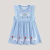 Girls Sleeveless Knit Cotton Dress with Bunny Embroidery Princess Summer Wear