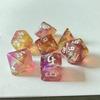 7 Pcs of New Double Colors Dice Polyhedral Gold Font Digital Dices Kit for TRPG RPG D20 D12 D10 D8 D6 D4 Table Game Kids Toy