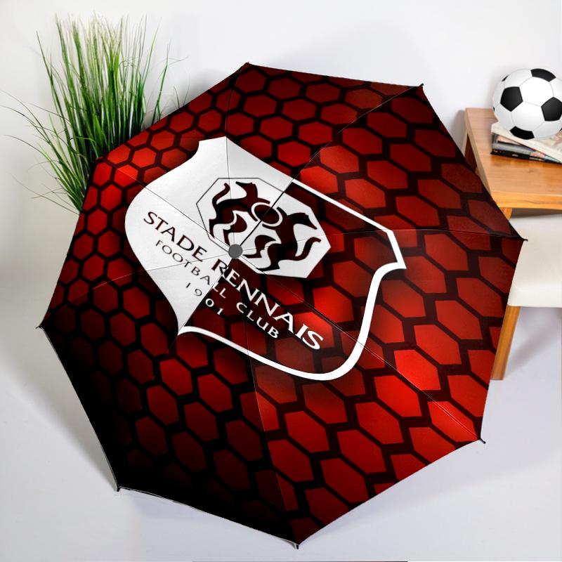 Stade Football Club Crest Automatic Folding Umbrella - 8-Rib Travel Umbrella with Auto Open/Close & Portable, Gift for Christmas, Birthdays