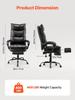Executive Office Chair High Back Chair with Footrest Lumbar Pillow Black