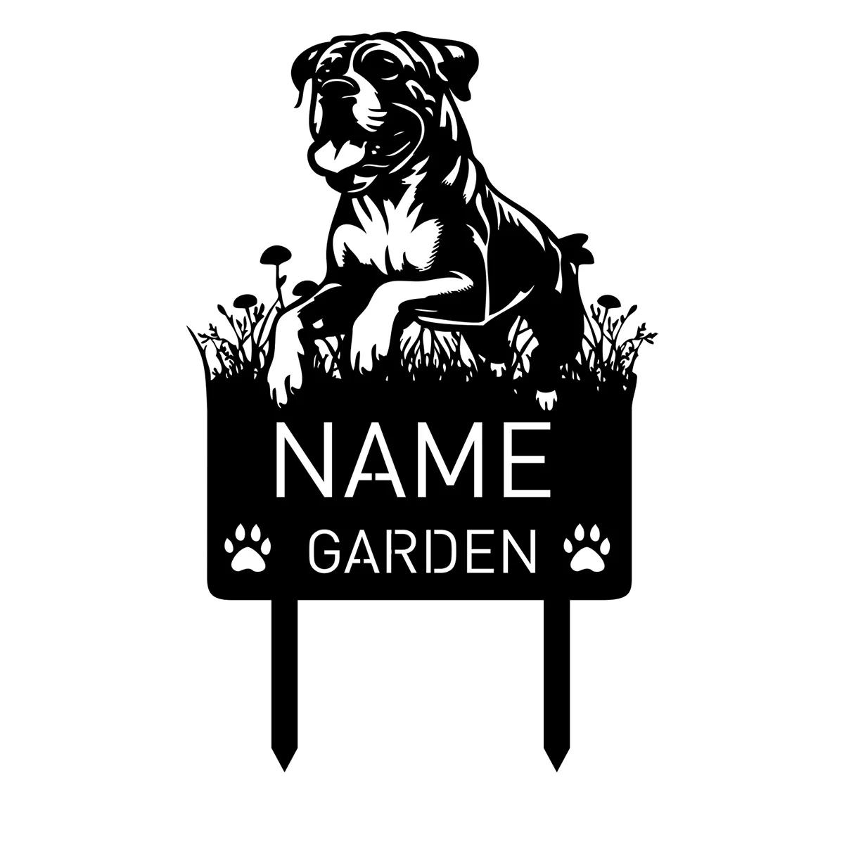 

Personalized Dog Memorial Garden Stake, Custom Metal Grave Marker for Pet Loss, Outdoor Remembrance Sign with Name