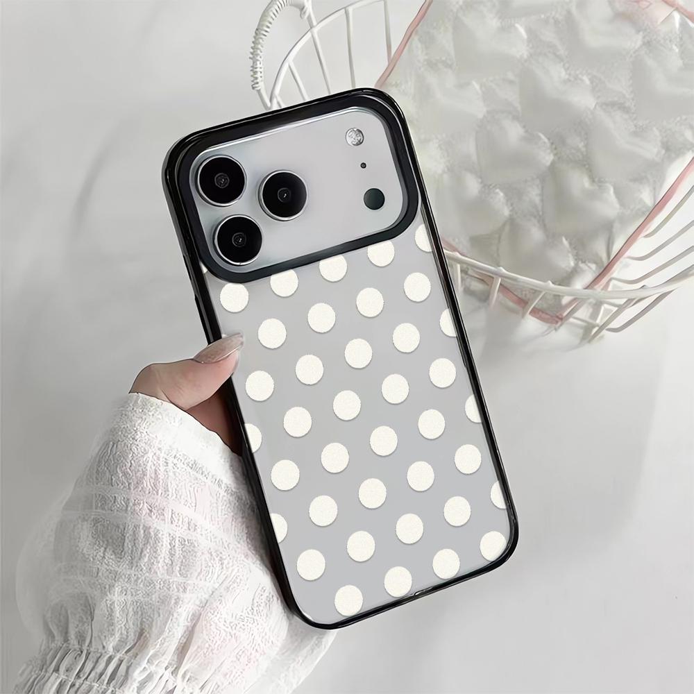 Simple Polka Dots With Small Dots Phone Case For Iphone 17 Air 16 15 14 11 13 12 Pro Max Lightweight Trendy Protective Cover