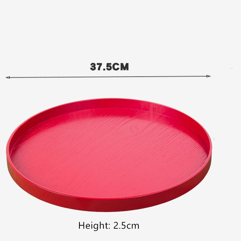Round Wooden Pallet, Multifunctional Storage Plate, Tea Tray,Food, Bread Pan, Household Kitchen Supplies, Black, Brown, 21-37cm