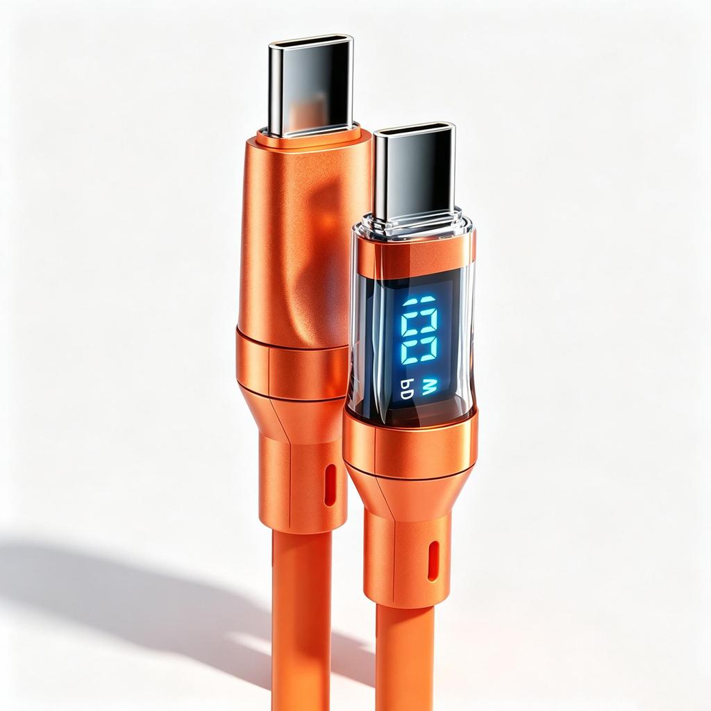 120W Type-C Smart Display Fast Charging Cable for Apple, Huawei, Xiaomi
