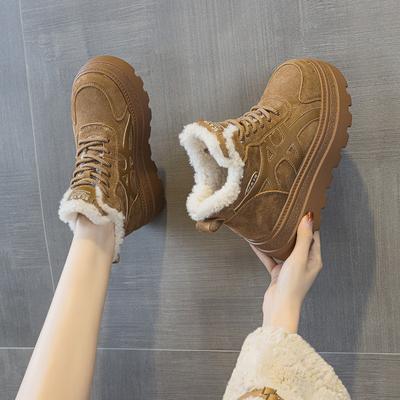 Winter New High-top Velvet Thick Cotton Shoes Casual Fashion Versatile Women's Shoes Platform Snow Boots Women
