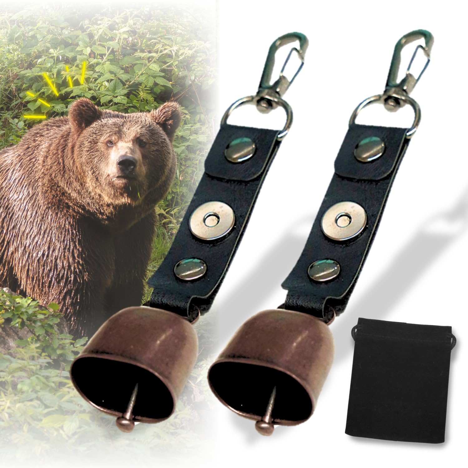 

Набор из 2 медвежьих колокольчиков с глушителем и местом для хранения Компактный и идеально подходит для сумки для горного и пешего туризма, Легкий, для альпинизма, треккинга, пеших походов,