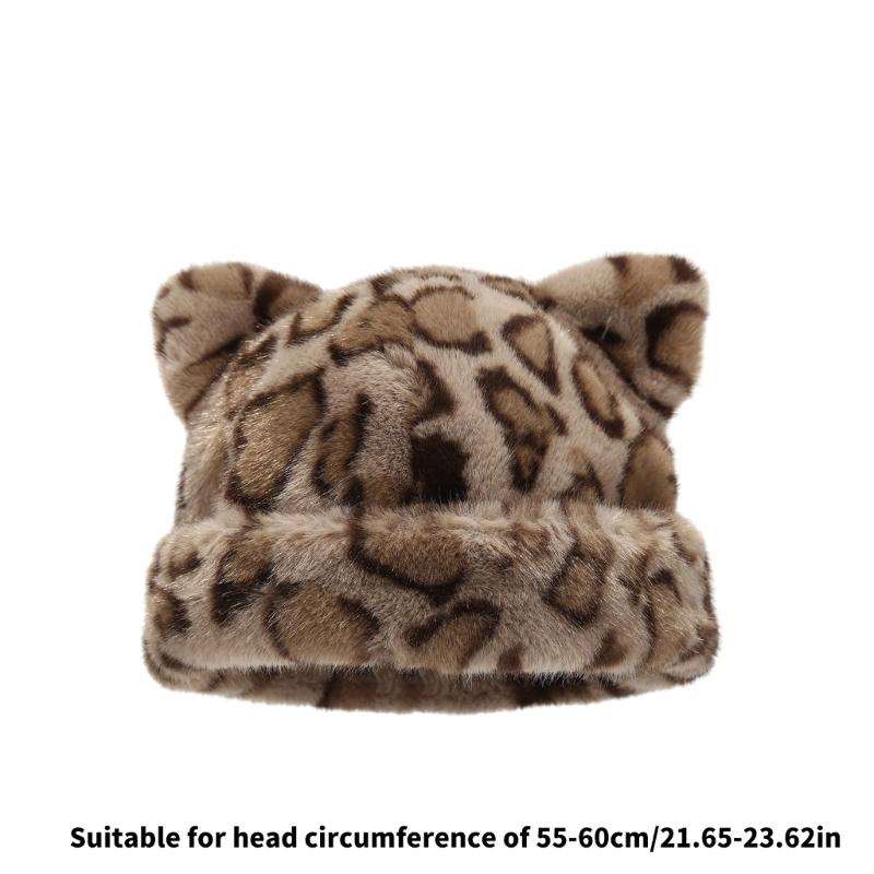 Winter Cartoon Caps with Ear for Halloween Furry Caps Unisex Winter Headgear Accessory Outdoor Use Everyday Wear