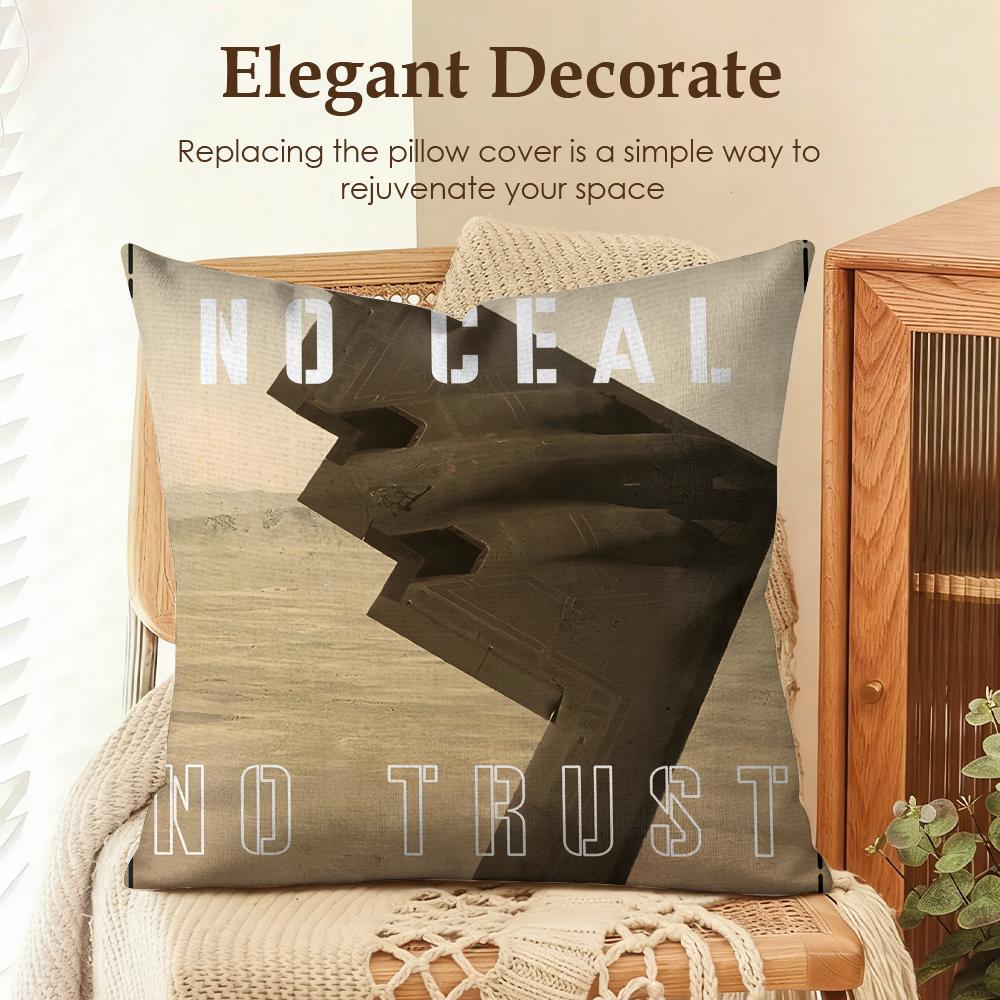Fighter Jet F35 22 B2 Su57 Cushion Cover Natural Linen Organic Fabric Double-Sided Printing Sofa Home Decor Gift Pillow Case