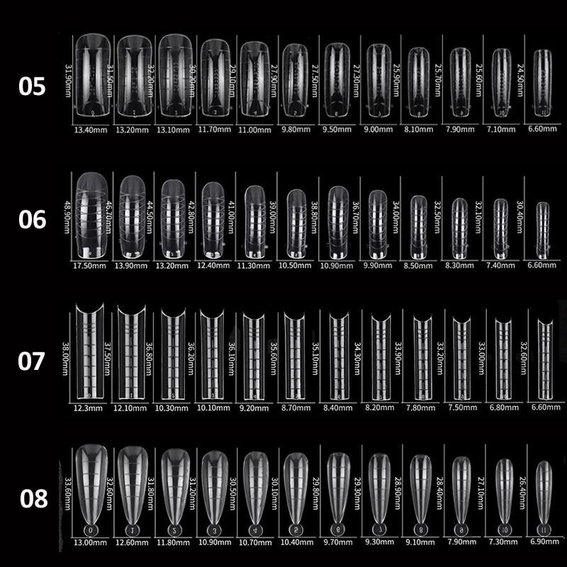 120pcs Nail Forms Full Cover False Nails Quick Building Mold Fake Nail Shaping Extend Top Molds For Gel Salon Manicure Art