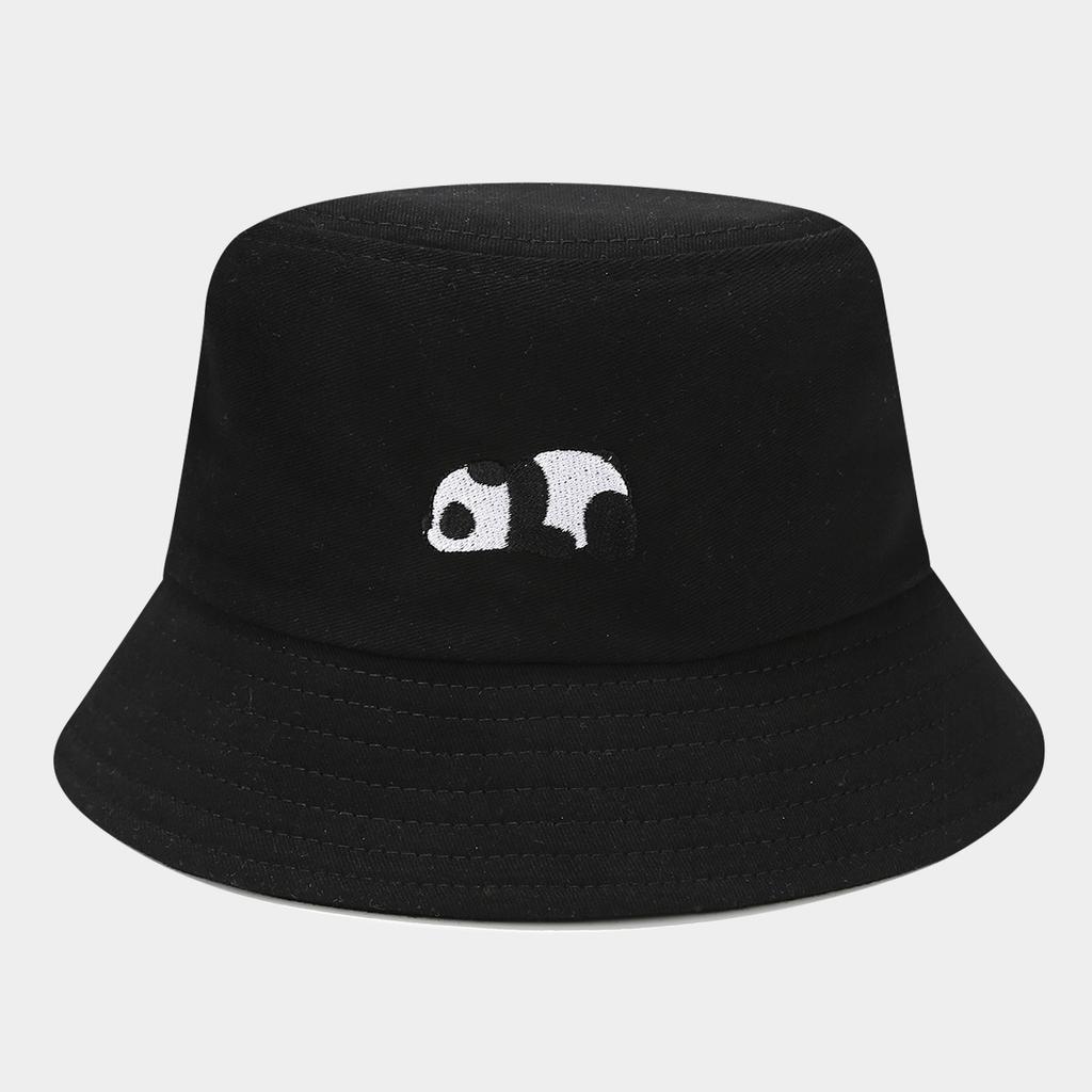 Cute red panda embroidered bucket hat women's fashion outdoor four seasons versatile summer ins sun hat